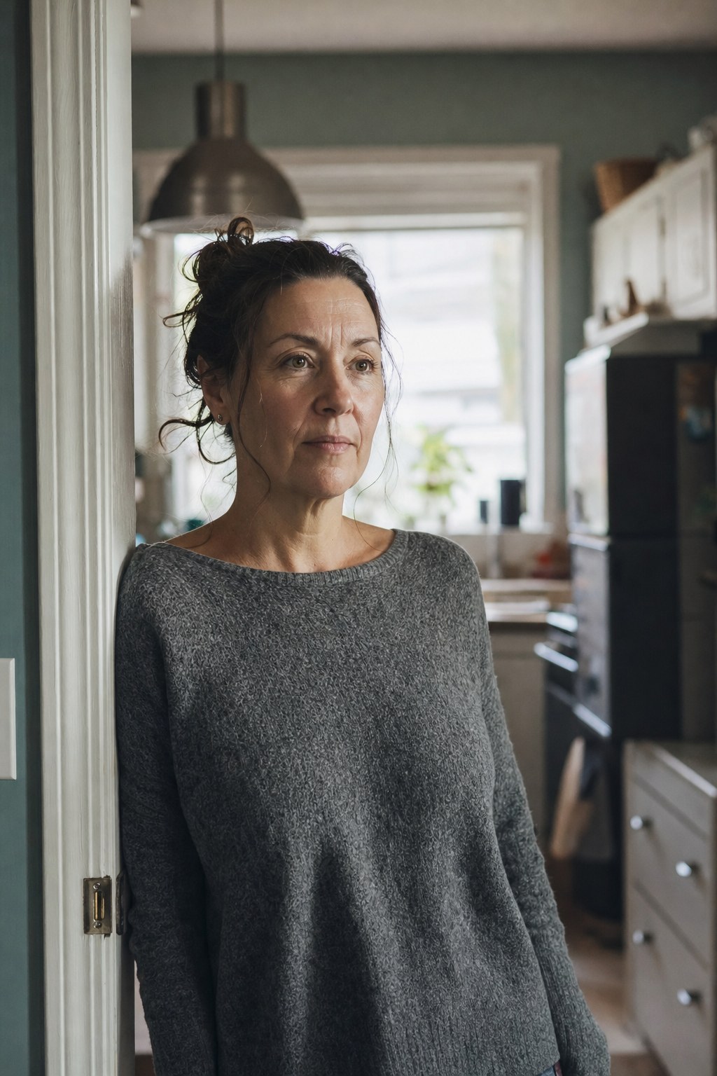 Femme dans la quarantaine chez elle